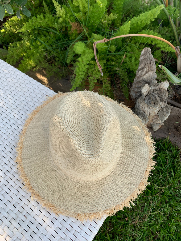 Cream straw hat - tal gindi swimwear