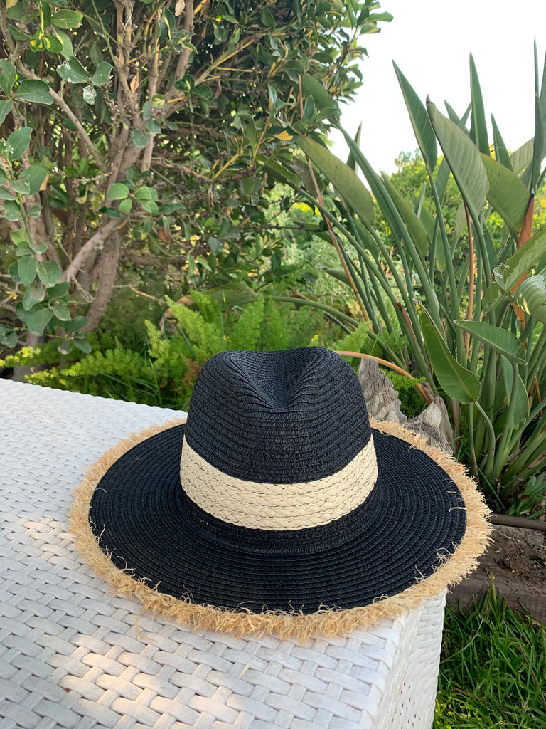 Black straw hat - tal gindi swimwear