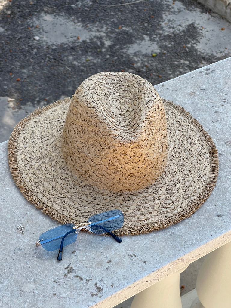 Brown straw hat - new - tal gindi swimwear